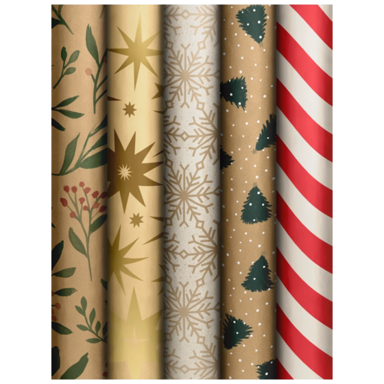 Geschenkpapier „Natural Holidays“ | 70 cm × 2 m, sortiert