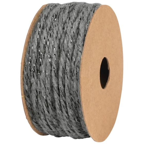 Geschenkband | Baumwolle, 2 mm × 10 m, dunkelgrau
