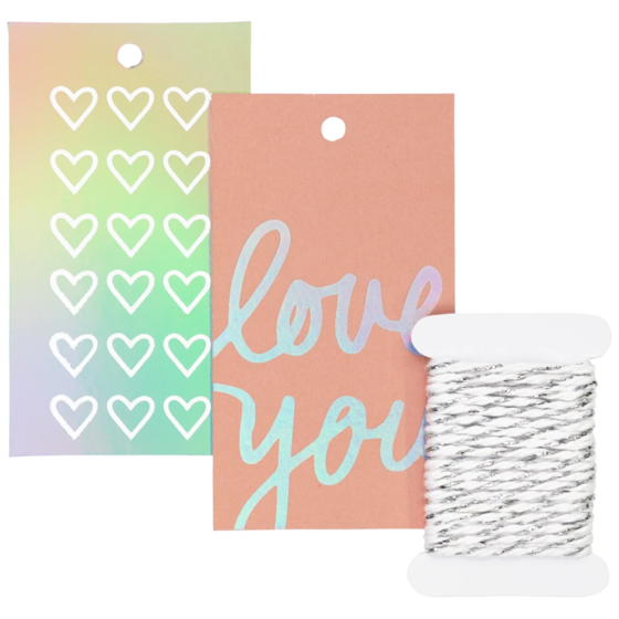 Geschenkanhänger-Set „Kayla“ | apricot/regenbogen