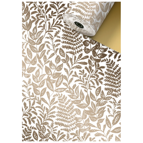 Geschenkpapier | 50 cm × 250 m, 80 g/m², weiß/gold