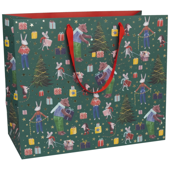 Geschenktasche „Melin“ | 45×38×22 cm, 250 g/m², dunkelgrün