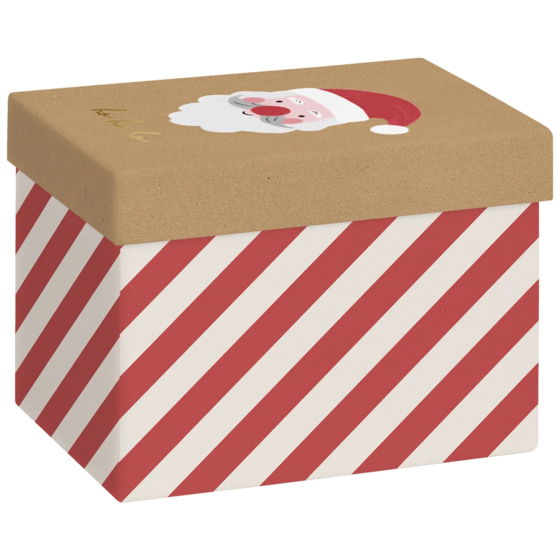 Geschenkbox | 12×12×16,5 cm, 120 g/m², rot/braun