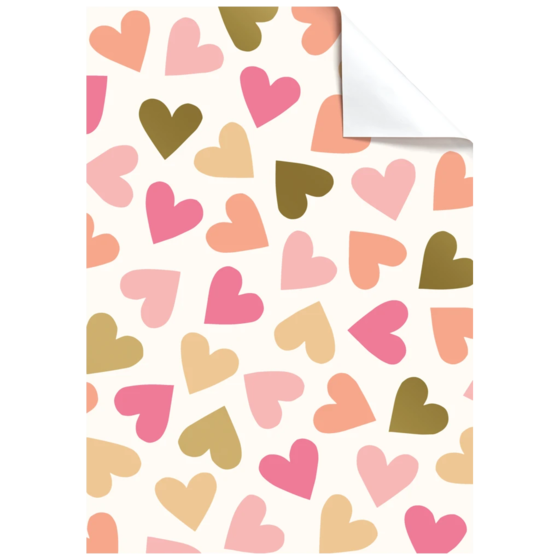 Geschenkpapier-Bogen „Velia“ | 50×70 cm, 80 g/m², dunkelrosa/hellrosa