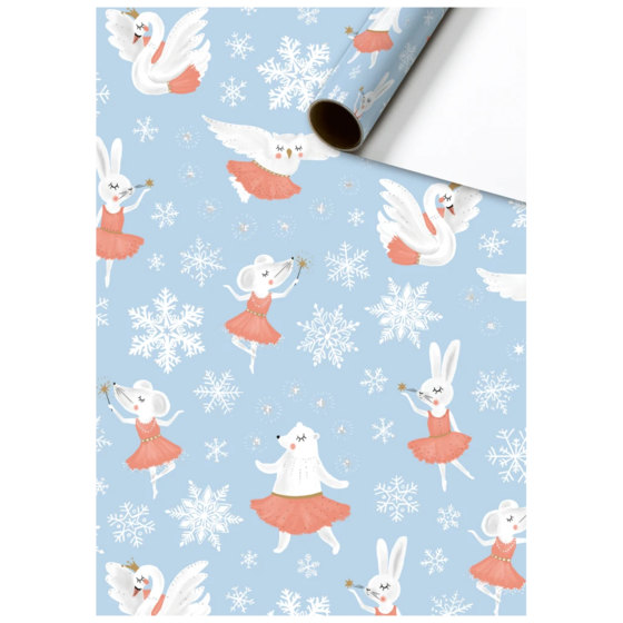 Geschenkpapier „Rosella“ | 70 cm × 1,5 m, 76 g/m², hellblau
