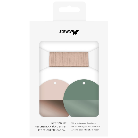 Geschenkanhänger-Set „Stribe“ | salbei