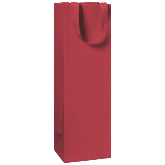 Flaschentasche One Colour | 11×36×10,5 cm, 250 g/m², dunkelrot
