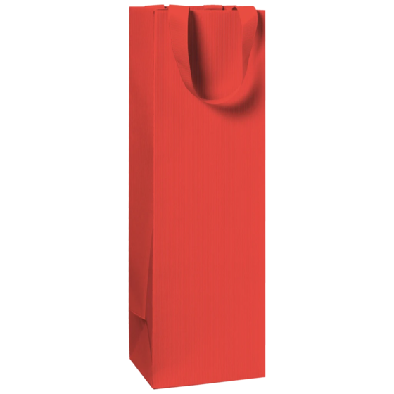 Flaschentasche One Colour | 11×36×10,5 cm, 250 g/m², rot