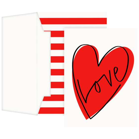 Carte de vœux « Riley » avec enveloppe assortie | blanc/rouge