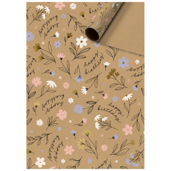 Papier cadeau « Ayla » | 70 cm × 2 m, 80 g/m², marron