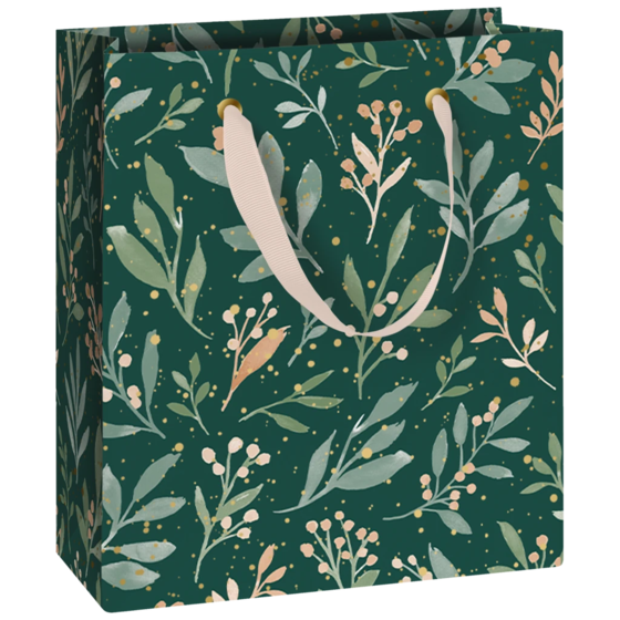 Geschenktasche „Arona“ | 18×21×8 cm, 230 g/m², dunkelgrün