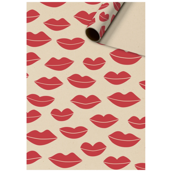 Geschenkpapier „Diva“ | 70 cm × 2 m, 70 g/m², rot/hellbraun