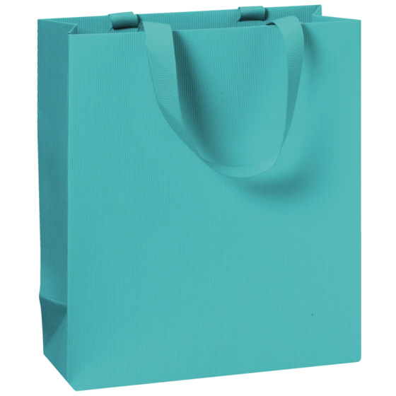 Geschenktasche One Colour | 18×21×8 cm, 250 g/m², türkis