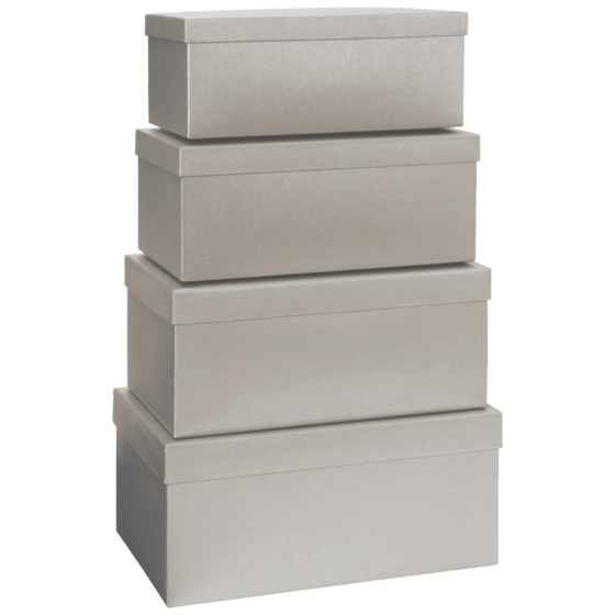 Geschenkboxen-Set One Colour | silber, 4 Größen