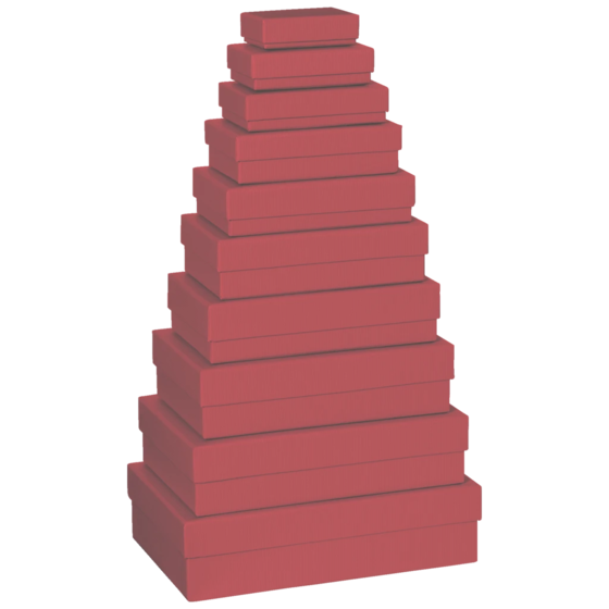 Geschenkboxen-Set One Colour | dunkelrot, 10 Größen
