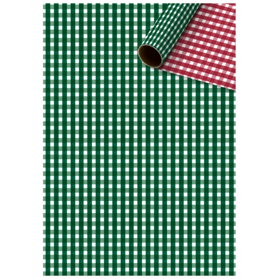 Geschenkpapier „Cuadro“ | 70 cm × 2 m, 80 g/m², rot/grün