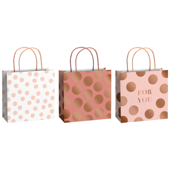 Geschenktaschen-Set „Vanda“ | 20×20×8 cm, 200 g/m², terracotta/hellrosa, 3 Stück