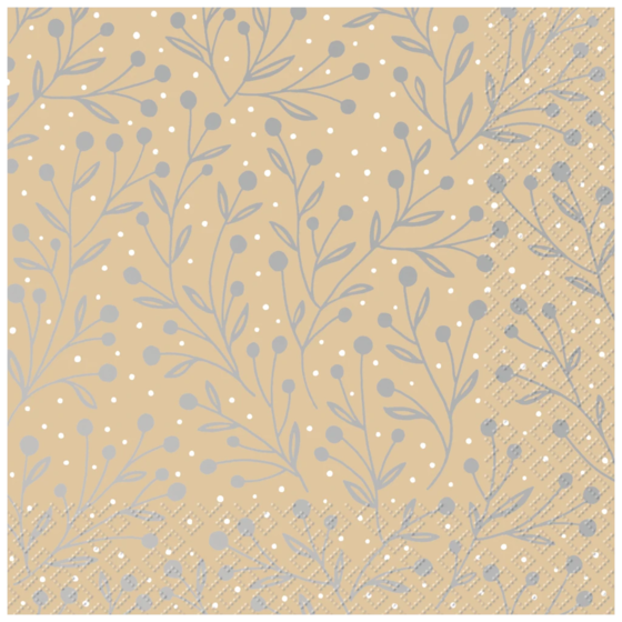 Servietten „Jenara“ | 33×33 cm, beige, 20 Stück