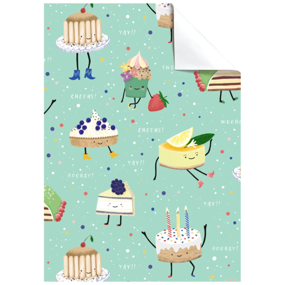 Geschenkpapier-Bogen „Maurita“ | 100×70 cm, 80 g/m², mintgrün