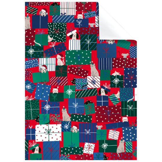 Geschenkpapier-Bogen „Taly“ | 50×70 cm, 76 g/m², rot/dunkelblau