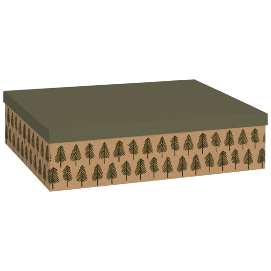 Geschenkbox „Weren“ | 33×12×48 cm, dunkelgrün/braun