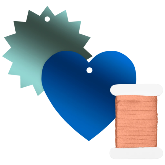 Geschenkanhänger-Set „Naoki“ | blau/kobaltgrün