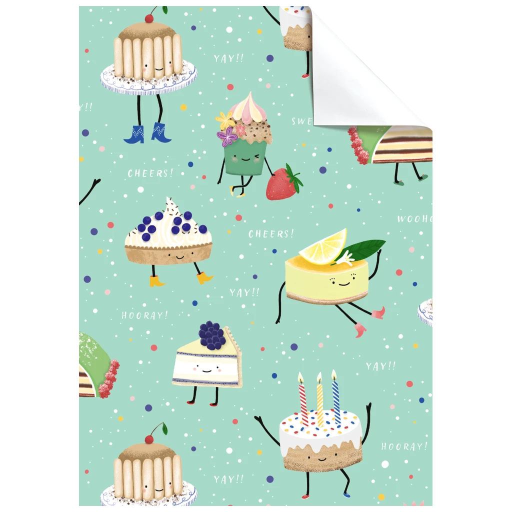 Geschenkpapier-Bogen „Maurita“ | 50×70 cm, 80 g/m², mintgrün