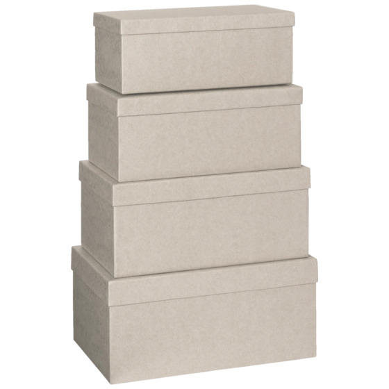Geschenkboxen-Set One Colour | hellgrau, 4 Größen