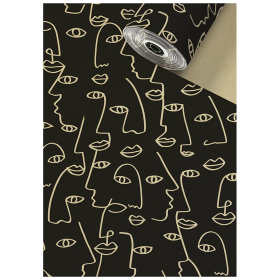 Geschenkpapier Sécaré-Rolle „Ardik“ | 30 cm × 150 m, 80 g/m², braun/schwarz