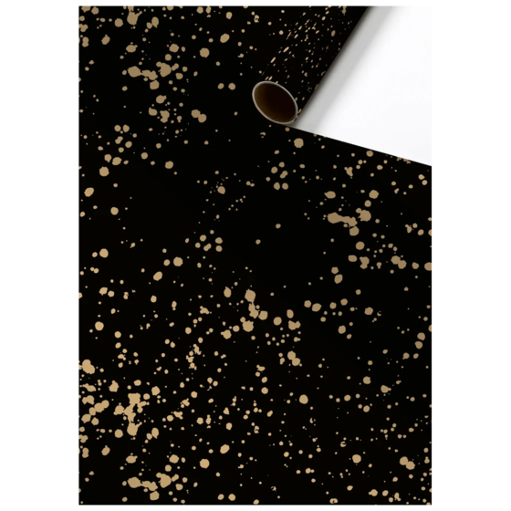 Geschenkpapier „Sprenkel“ | 70 cm × 1,5 m, 76 g/m², schwarz