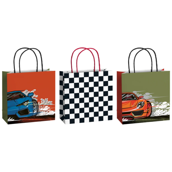 Geschenktaschen-Set „Schorsch“ | 20×20×8 cm, 200 g/m², mehrfarbig, 3 Stück