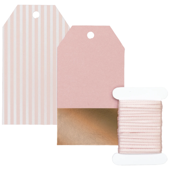 Geschenkanhänger-Set „Paro“ | hellrosa