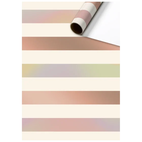 Geschenkpapier „Uma“ | 70 cm × 1,5 m, 75 g/m², beige/roségold glänzend