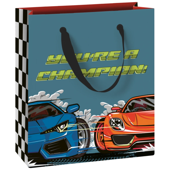 Geschenktasche „Schorsch“ | 18×21×8 cm, 230 g/m², taubenblau