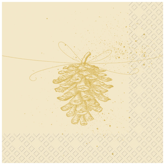 Servietten „Pine“ | 33×33 cm, beige, 20 Stück