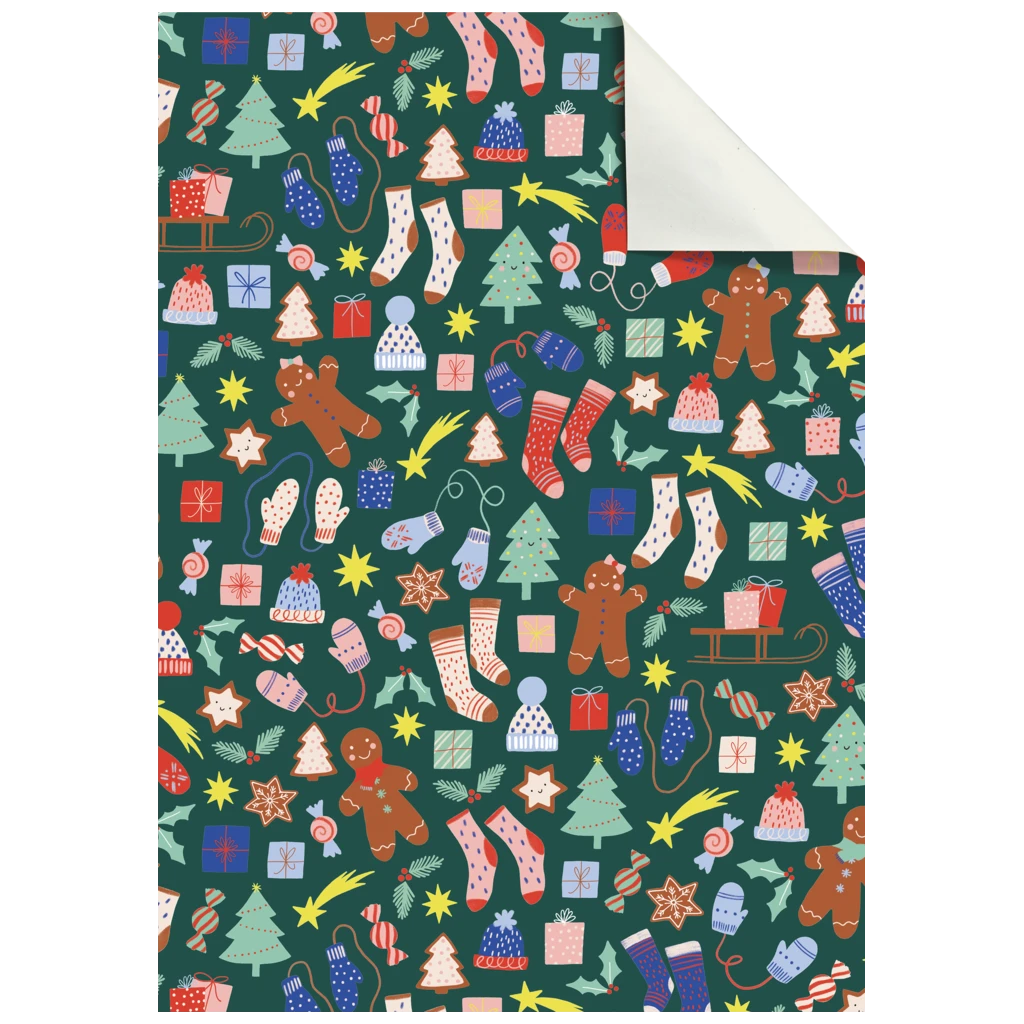 Geschenkpapier-Bogen „Marioka“ | 50×70 cm, 70 g/m², dunkelgrün