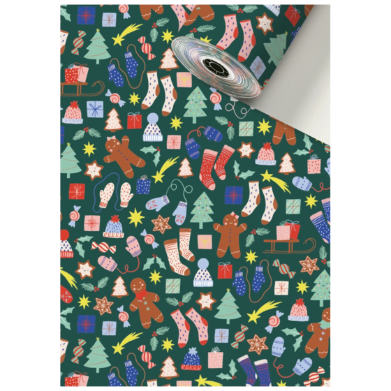 Geschenkpapier Sécaré-Rolle „Marioka“ | 70 cm × 250 m, 70 g/m², dunkelgrün