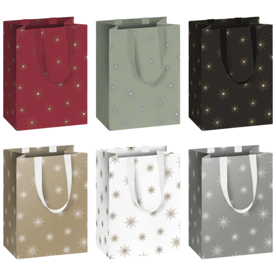 Geschenktasche | 10×14×8 cm, 250 g/m², mehrfarbig