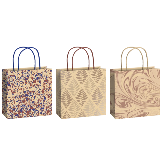 Pochettes cadeaux « Solea » | 20×20×8 cm, 200 g/m², beige