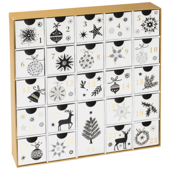 Adventskalender | weiß/gold
