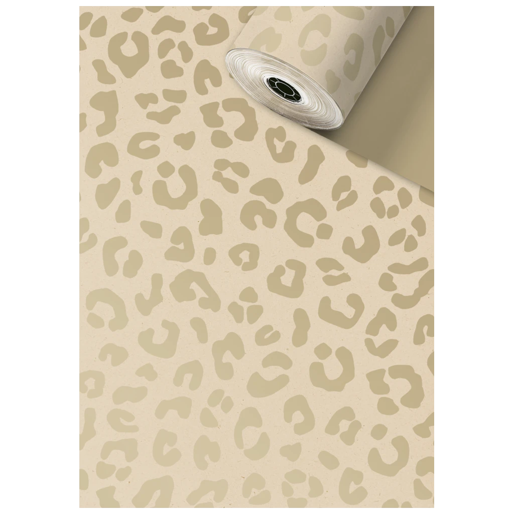 Geschenkpapier Sécaré-Rolle „Beda“ | 30 cm × 150 m, 80 g/m², hellbraun/gold