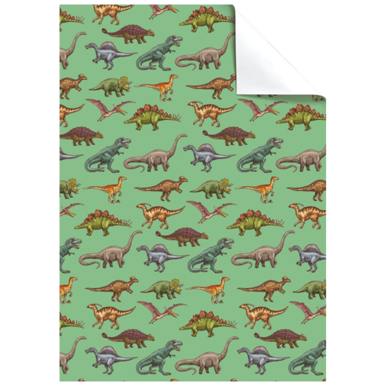 Geschenkpapier-Bogen „Saurus“ | 50×70 cm, 80 g/m², mintgrün