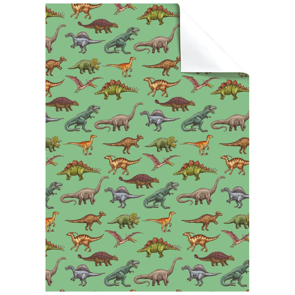 Geschenkpapier-Bogen „Saurus“ | 50×70 cm, 80 g/m², mintgrün