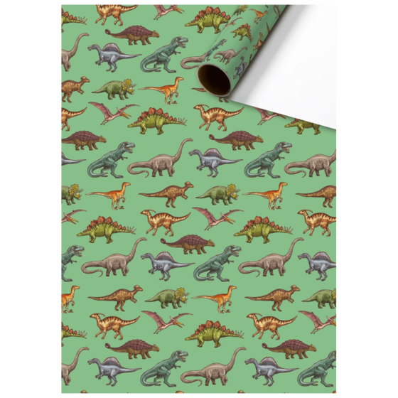 Geschenkpapier „Saurus“ | 70 cm × 2 m, 80 g/m², grün