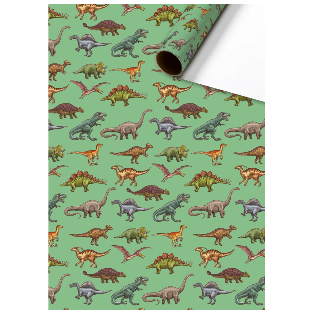 Geschenkpapier „Saurus“ | 70 cm × 2 m, 80 g/m², grün