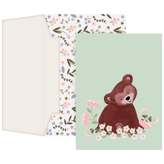 Carte de vœux « Momo » avec enveloppe assortie | vert menthe