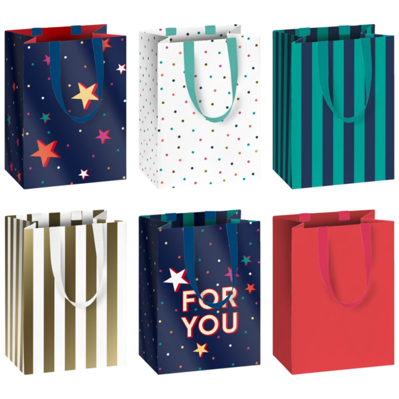 Geschenktasche „Starlett“ | 10×14×8 cm, 200 g/m², mehrfarbig
