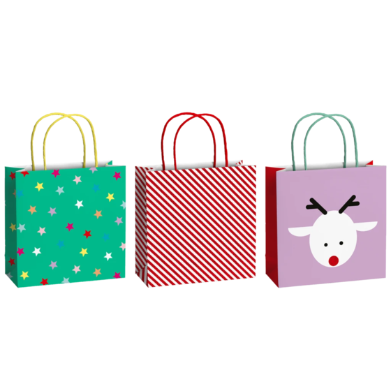 Geschenktaschen-Set „Dimitri“ | 20×20×8 cm, 200 g/m², mehrfarbig