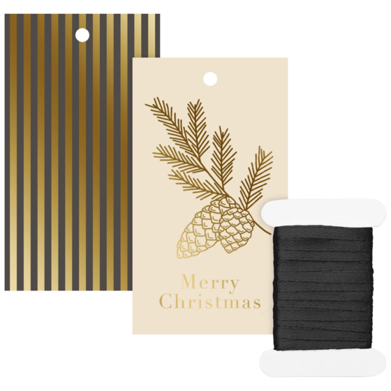 Geschenkanhänger-Set „Mariola“ | beige/schwarz