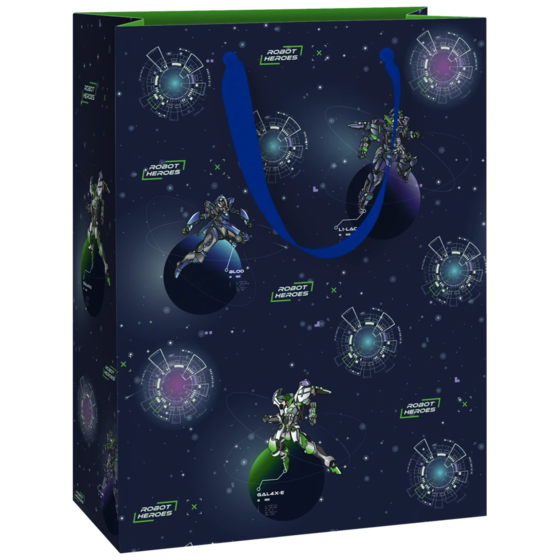 Geschenktasche „Robot“ | 23×30×13 cm, 250 g/m², dunkelblau