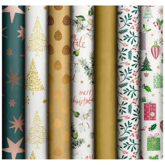 Geschenkpapier „Basic Christmas Traditional“ | 70 cm × 2 m, sortiert